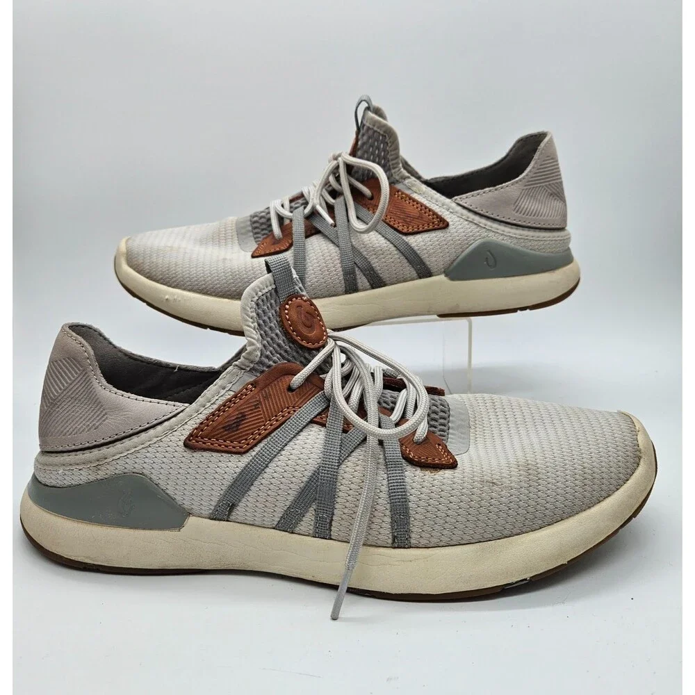 Olukai Mio Li Mens 10 Mist Grey & Poi Everyday Athletic Shoes Comfort 10440-DW25